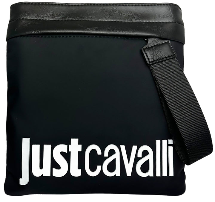 Just Cavalli Rangestitutional Herren Nylon Kreuz Tasche Schwarz