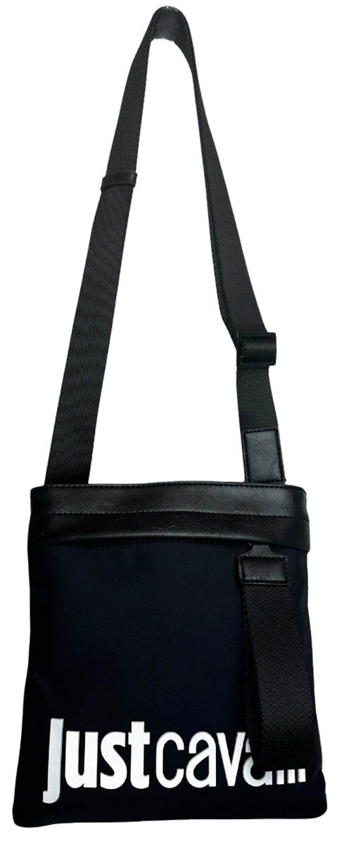 Just Cavalli Range Institutional Borsa a tracolla in nylon da uomo in nero