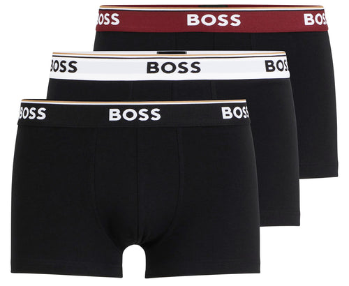 Boss Trunk 3P Power Set di 3 pantaloncini in cotone elasticizzato da uomo in nero
