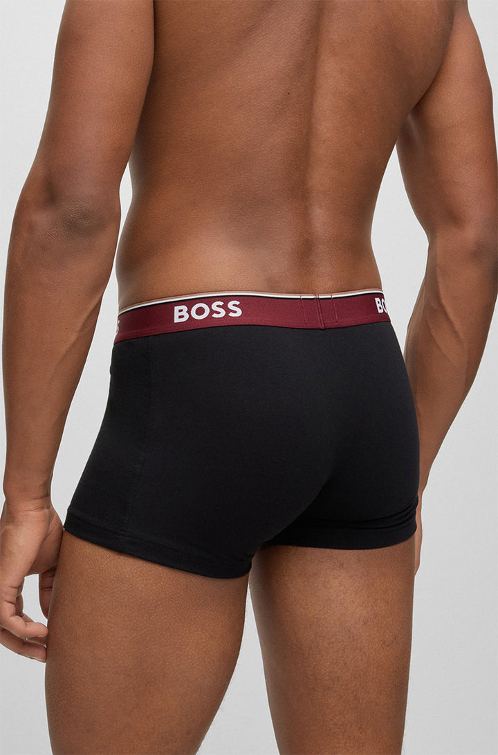 Boss Trunk 3P Power Juego de 3 bañadores de algodón elástico para hombre en negro