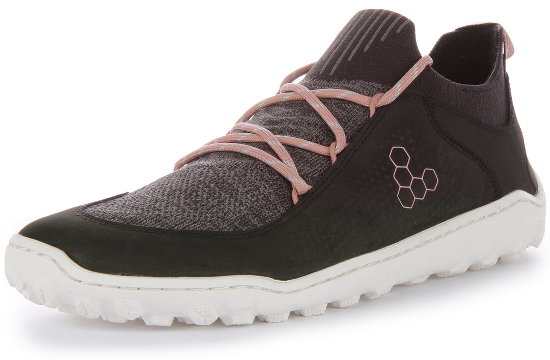 Vivobarefoot Tracker Decon Low FG2 Zapatillas de senderismo ligeras con cordones para mujer en negro