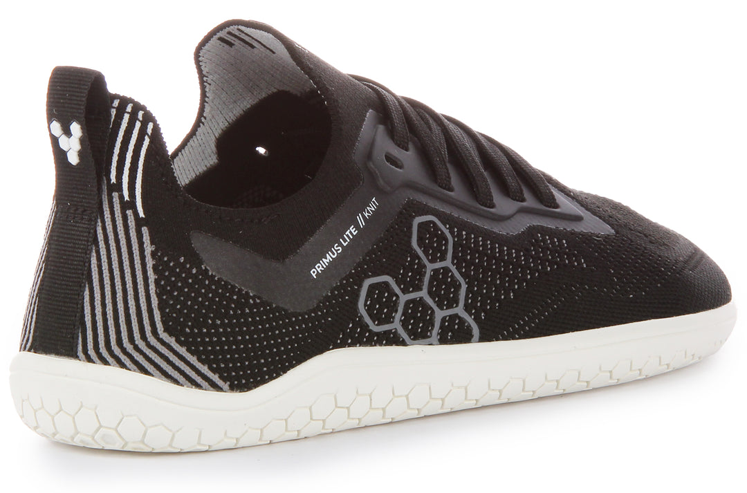 Vivobarefoot Primus Lite Knit Scarpe da ginnastica allacciate resistenti alla perforazione da donna in nero