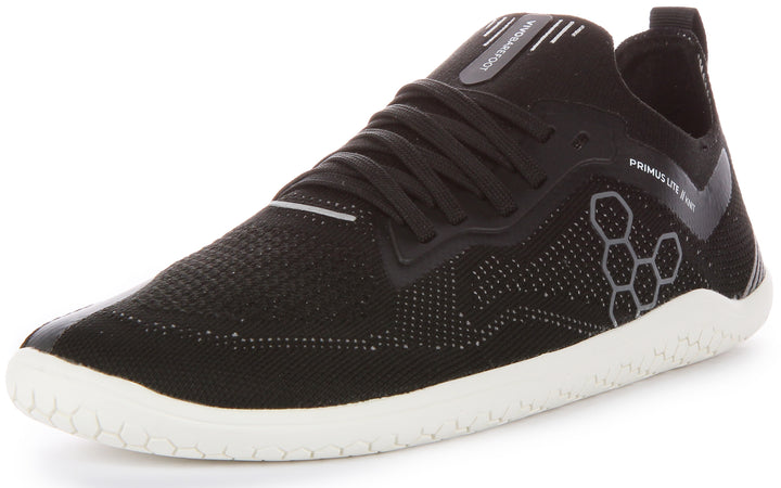 Vivobarefoot Primus Lite Knit Frauen Schnürung Punktion Resistant Turnschuhe Schwarz