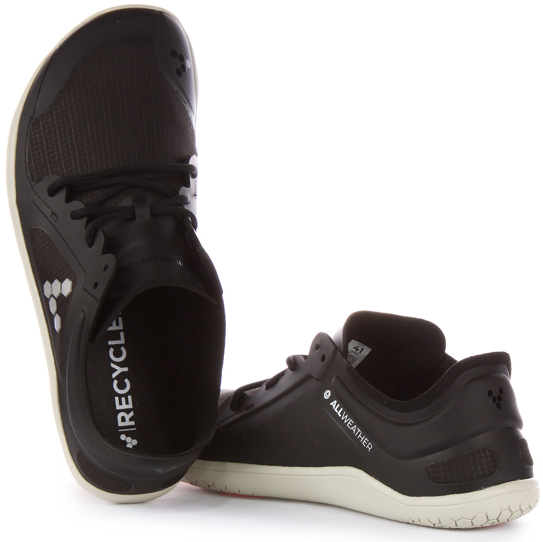 Vivobarefoot Primus Lite All Weather Herren Schnürung Wasserdicht Masche Turnschuhe Schwarz