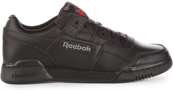 Reebok Workout Plus Zapatillas con cordones de piel plena flor para hombre en negro