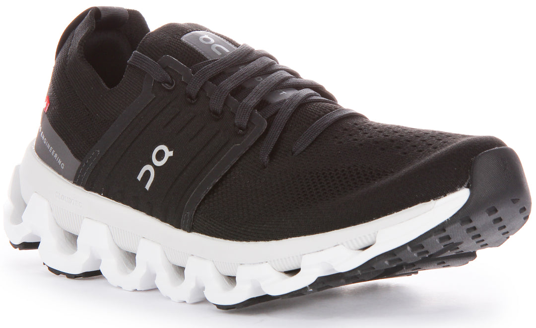 On Running Cloudswift 3 Zapatillas con cordones de malla de doble densidad CloudTec para mujer en negro