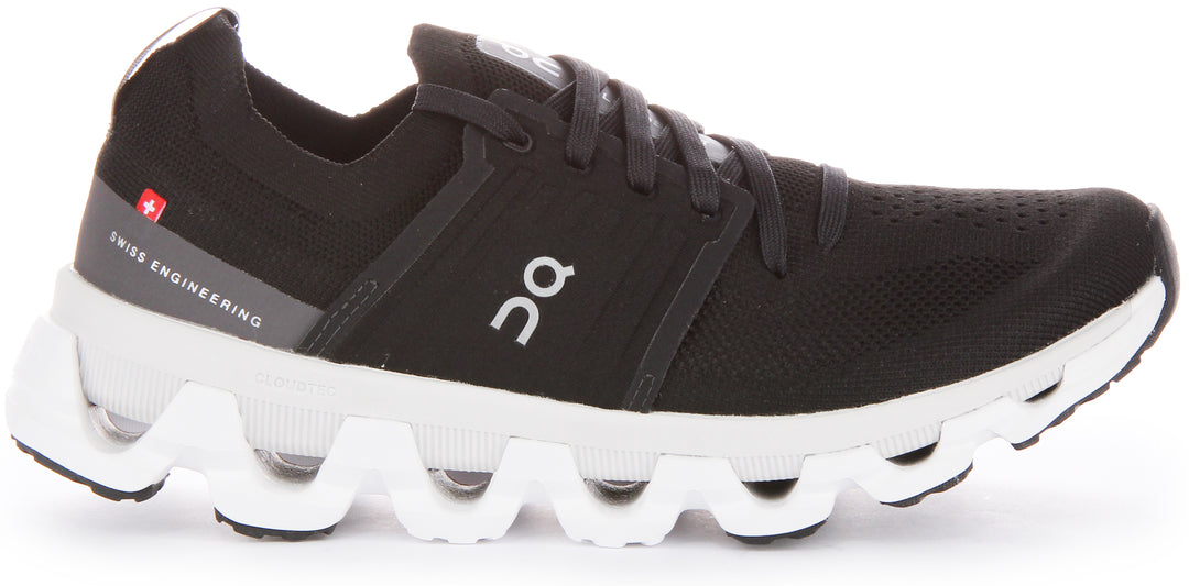 On Running Cloudswift 3 Zapatillas con cordones de malla de doble densidad CloudTec para mujer en negro