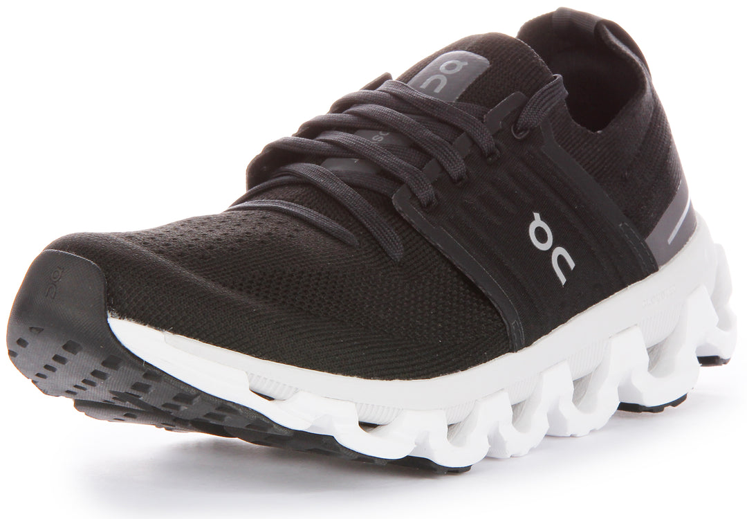 On Running Cloudswift 3 Zapatillas con cordones de malla de doble densidad CloudTec para mujer en negro