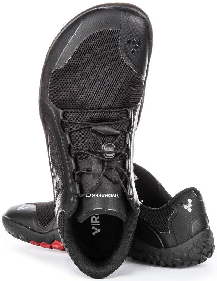 Vivobarefoot Primus Trail II FG Chaussures de course à pied en maille pour hommes en noir