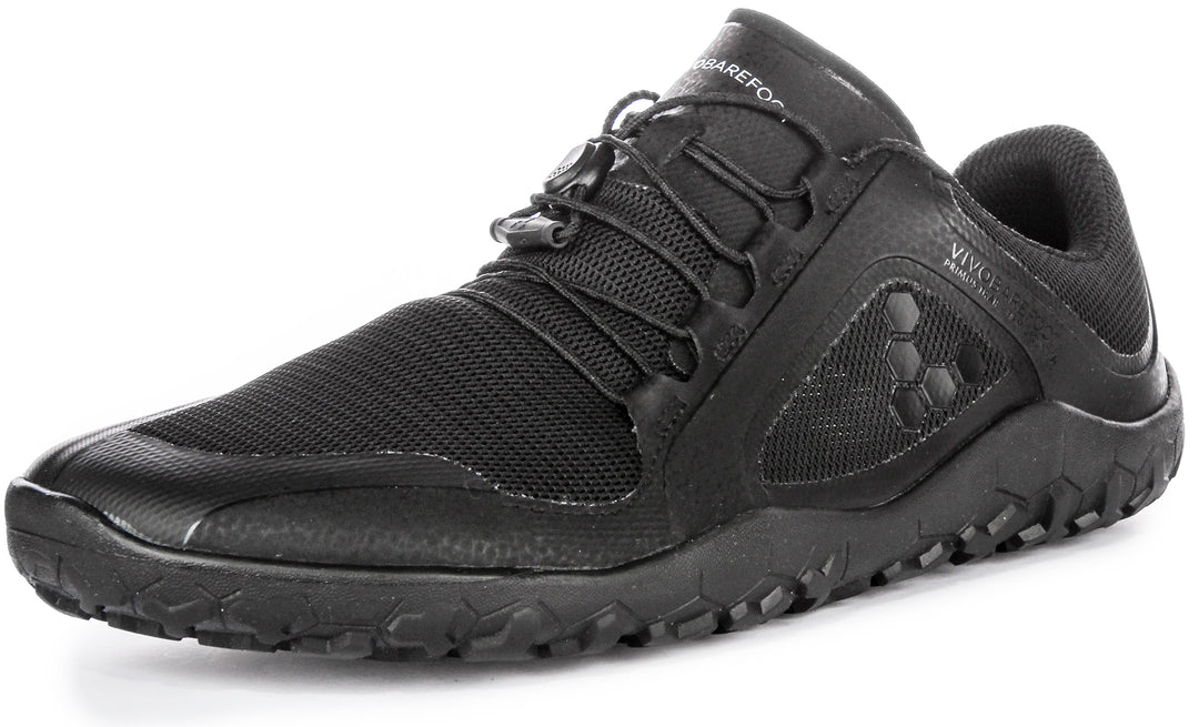 Vivobarefoot Primus Trail II FG Chaussures de course à pied en maille pour hommes en noir