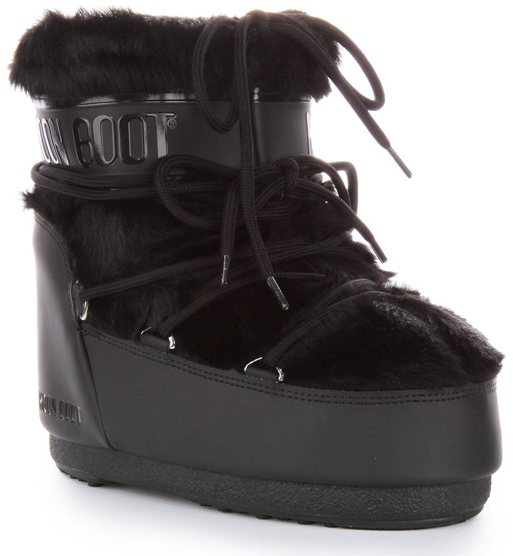 Moon Boot Icon Low Faux Fur In Black For Women
