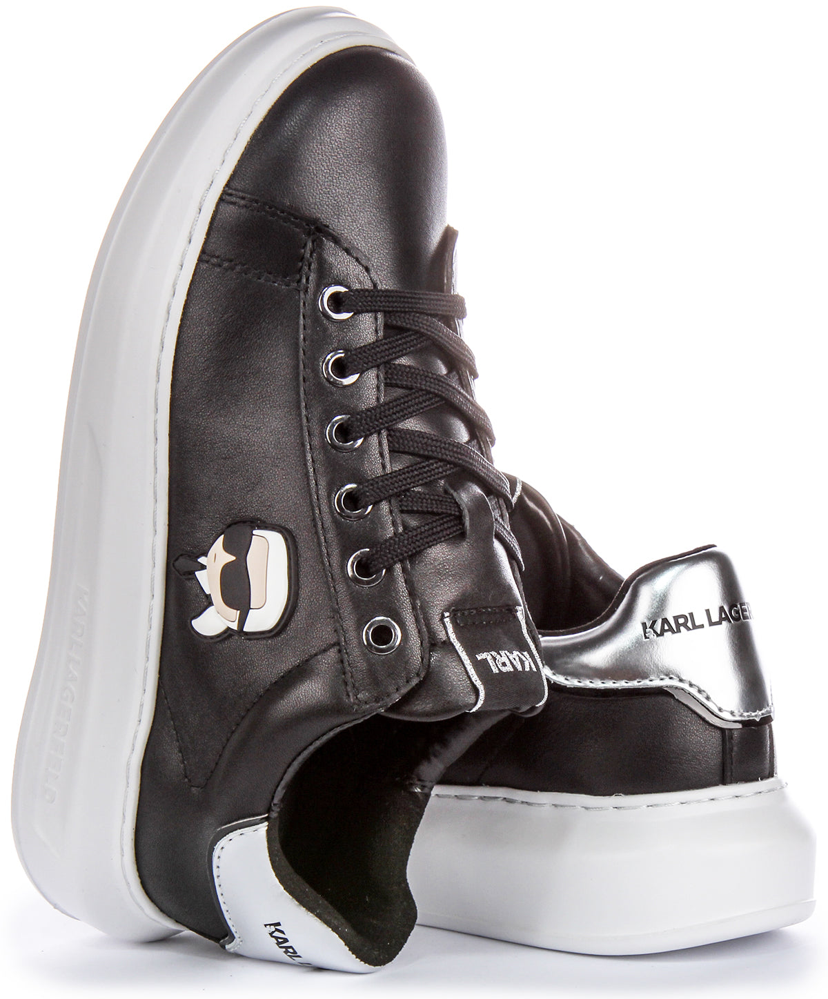 Karl Lagerfeld Kapri Nft Low Black For Women | Lace up Trainer