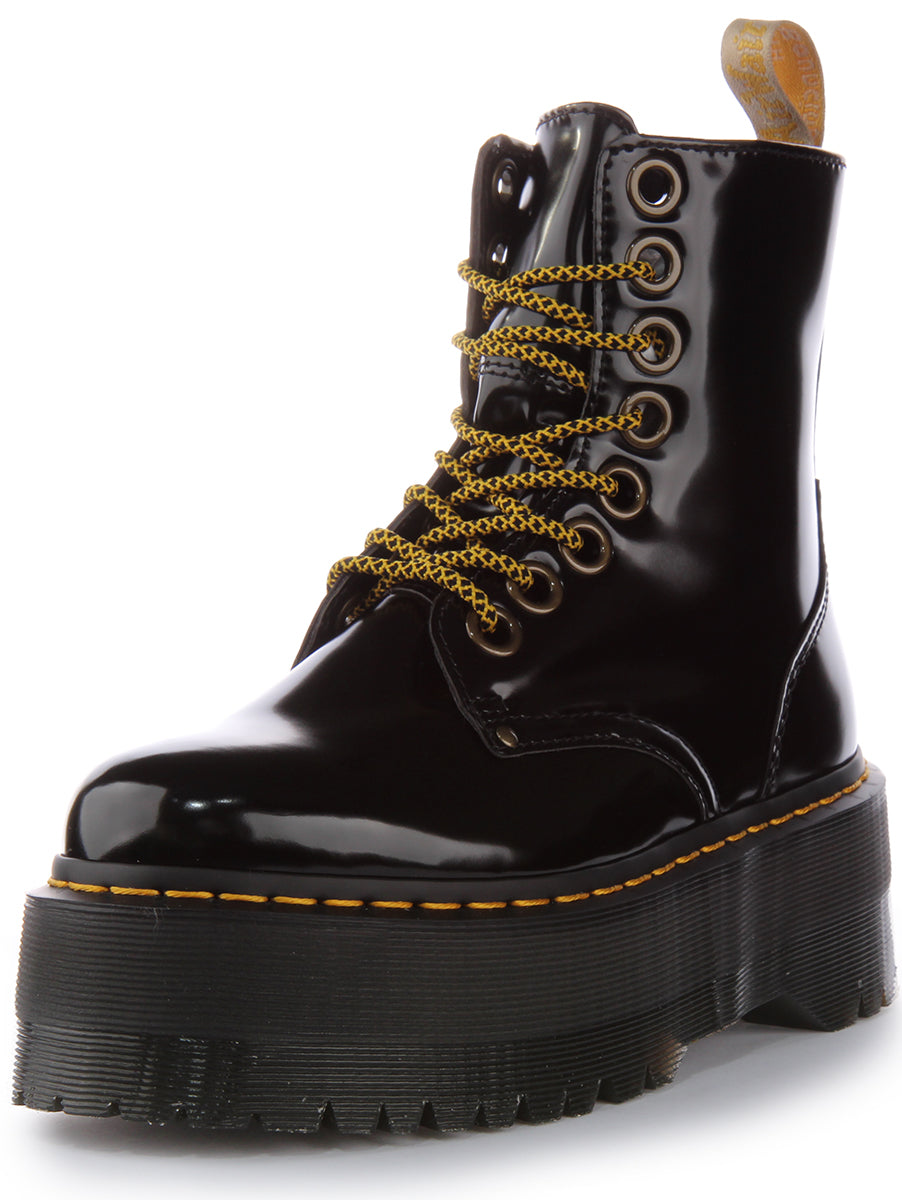 Dr Martens Vegan Jadon Max in Schwarz für Damen Plateau