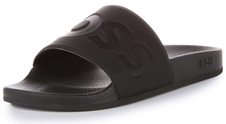 Boss Aryeh Slid Herren Synthetik Sandalen in Schwarz