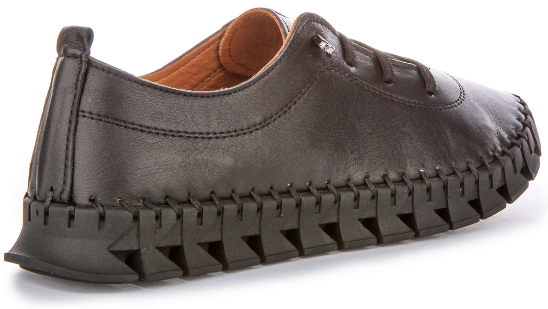 Justinreess Scarpe da donna in pelle  Rexy Flat Slipon in nero