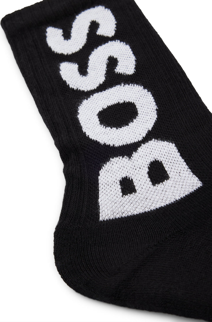 Boss Qs Rib Logo Cc In Black Socks