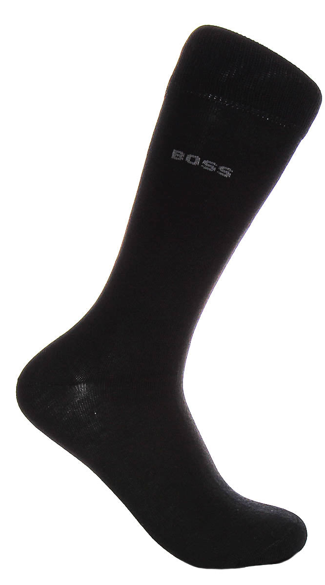 Boss 2 Pair Rs Minipatt Dress Socks In Black