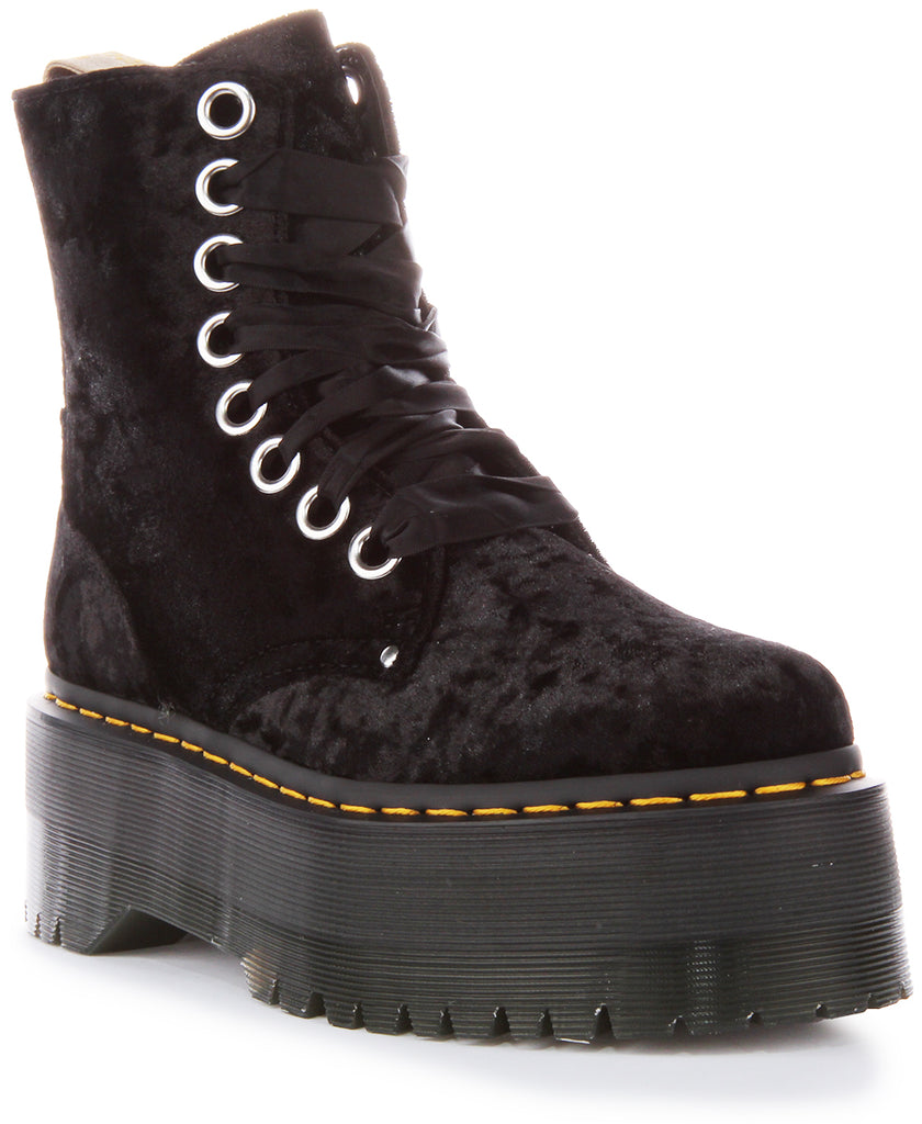 Dr Martens Vegan Jadon Max In Black For Women Platform Boot
