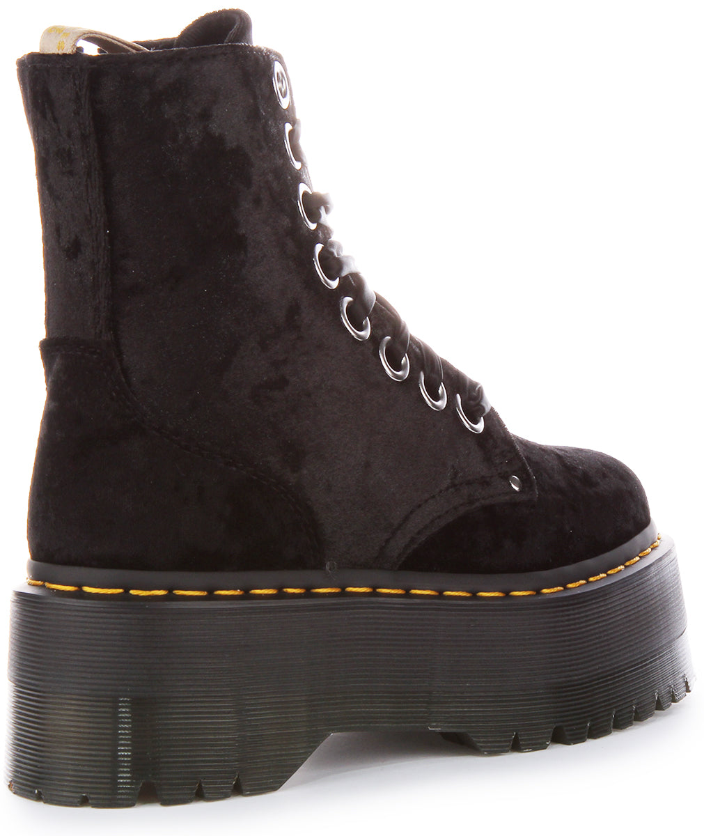 Dr Martens Vegan Jadon Max In Black For Women Platform Boot