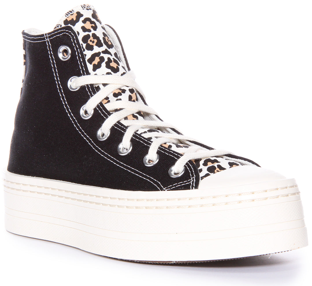 Converse All Star Modern Lift A08009C In Black Leopard