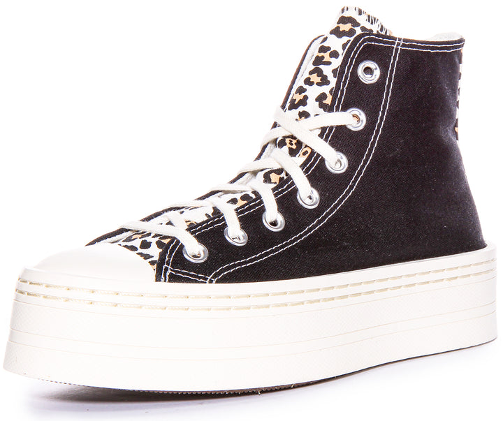 Converse All Star Modern Lift A08009C In Black Leopard