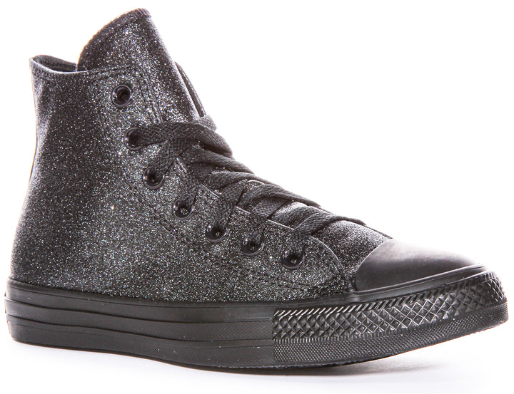 Converse All Star Hi A05432C In Black Glitter