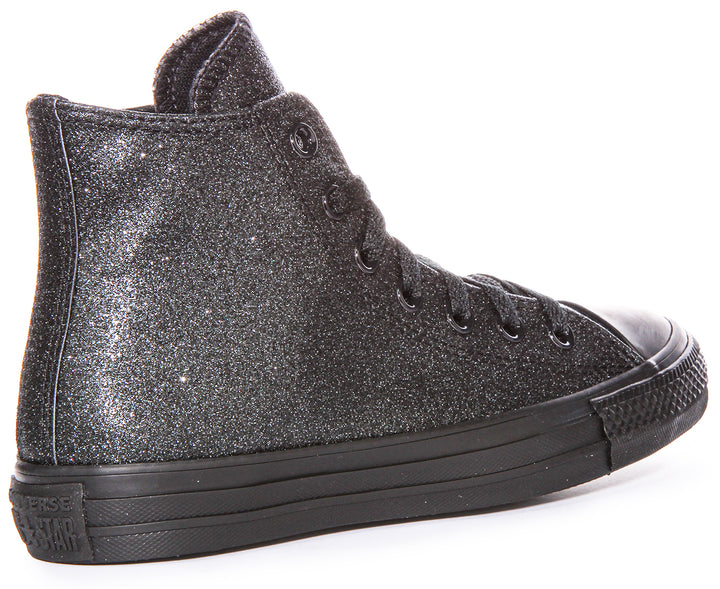 Converse All Star Hi A05432C In Black Glitter