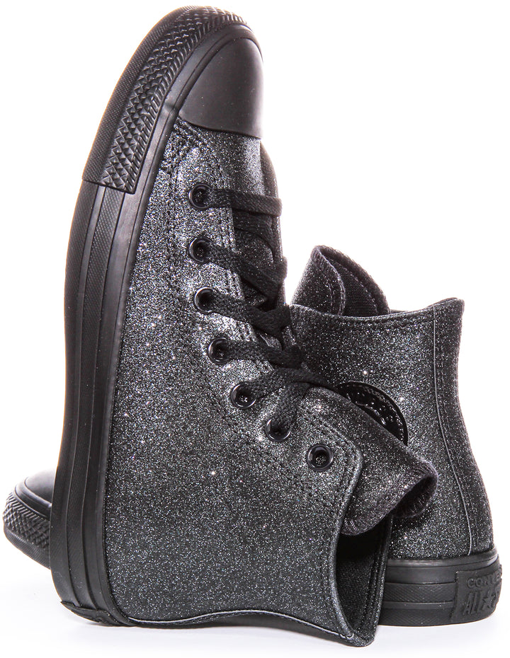 Converse All Star Hi A05432C In Black Glitter