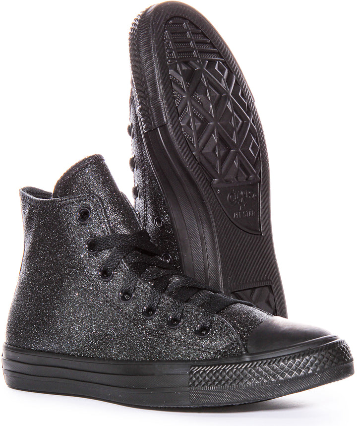 Converse All Star Hi A05432C In Black Glitter