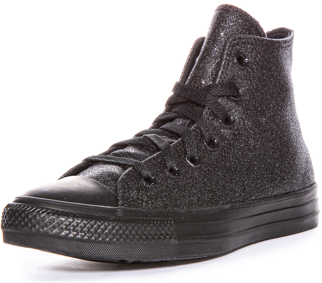 Converse All Star Hi A05432C In Black Glitter