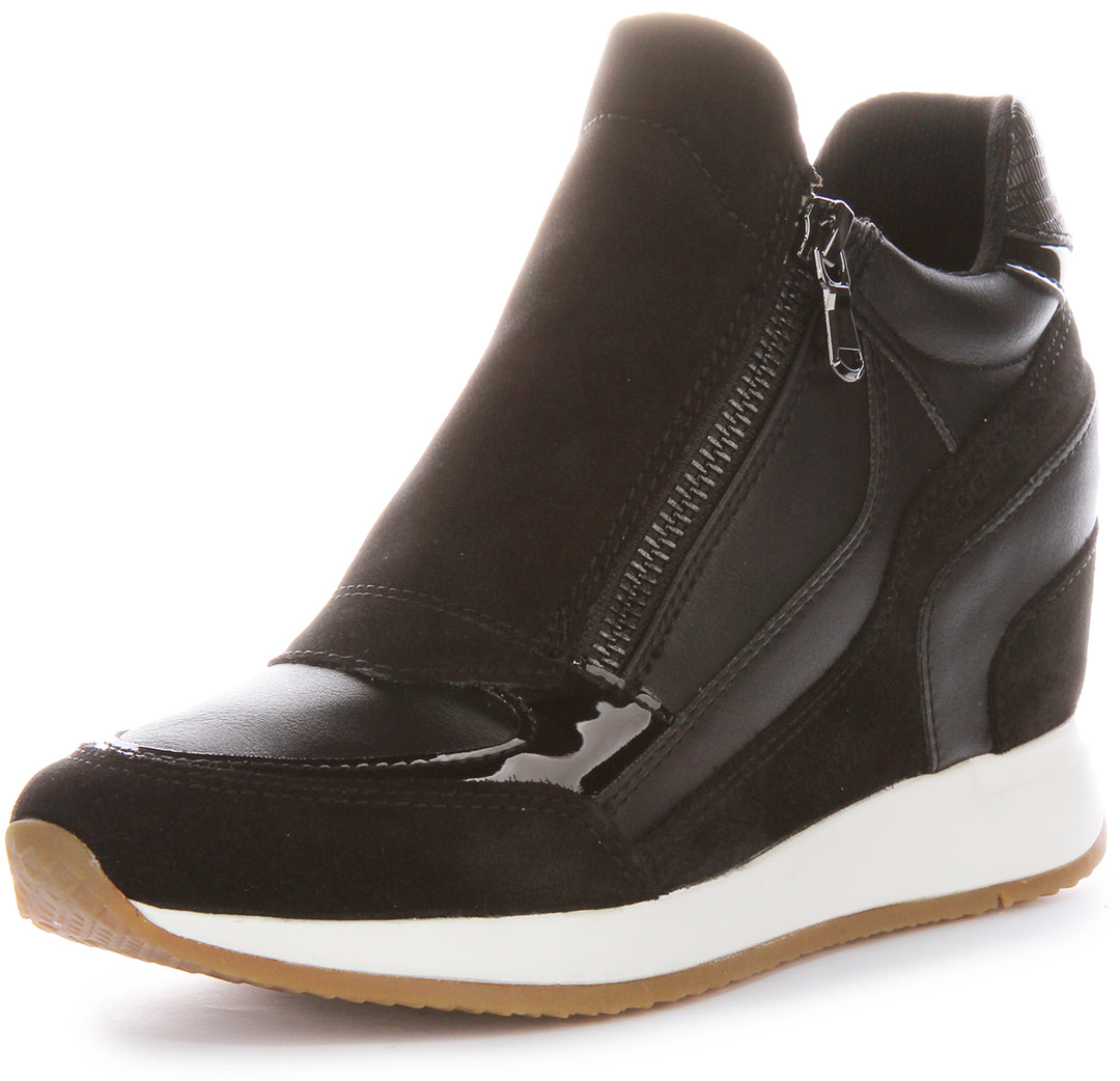 Geox D Nydame Wedge Sneaker In Black For Women