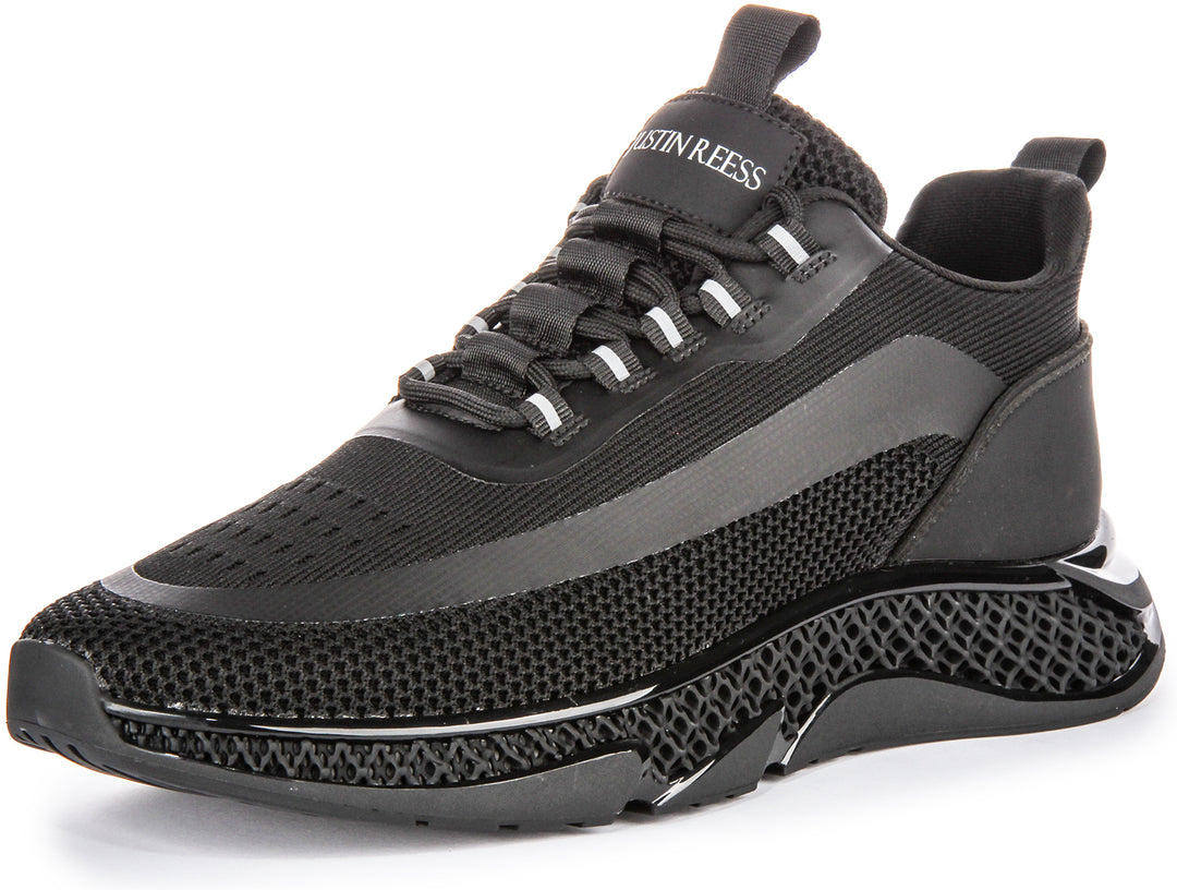 Chaussures de Course en Tissu Tech Ins de Justinreess England Pour Hommes en Noir