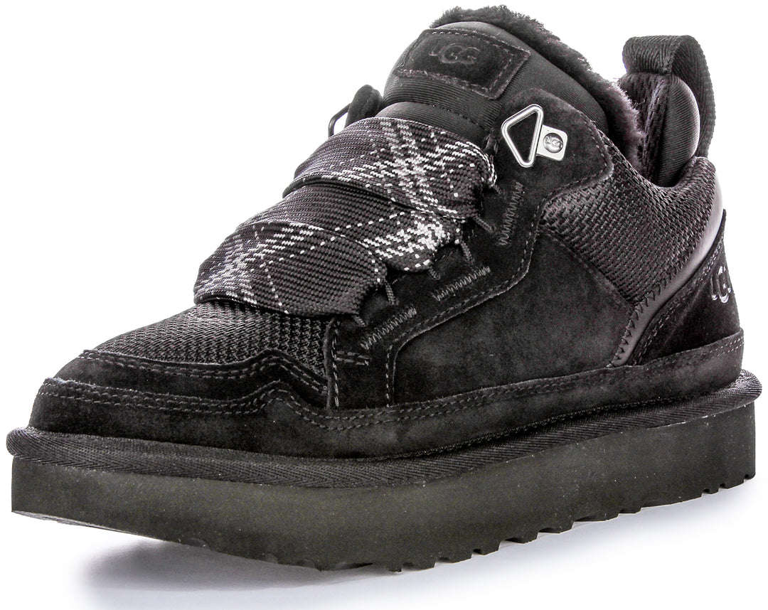 Ugg Australia Lowmel DamenSneaker mit zweifarbigen Riemen und Webmuster in Schwarz