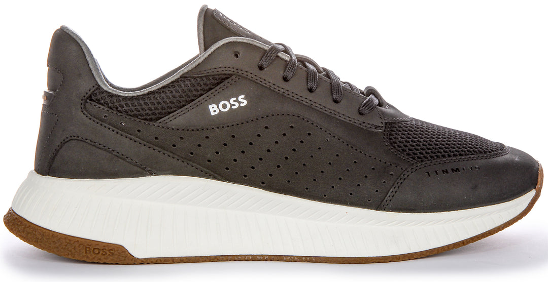 Boss TTNM Evo Runn Nume Logo Design Schnürbare intelligente HerrenSneaker aus anderen Stoffen in Schwarz