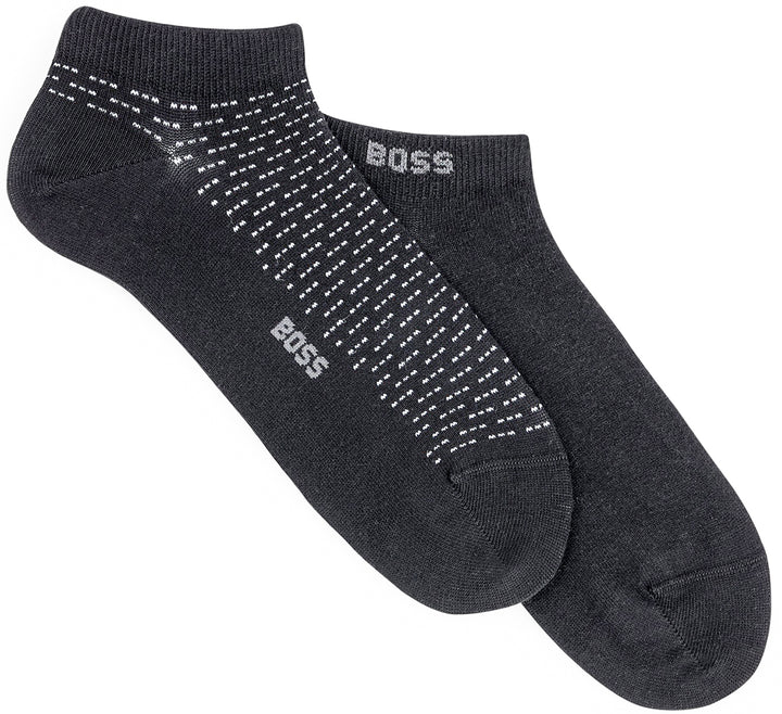 Boss 2P As Minipaat Normale Länge Mercerisierte Baumwollsocken in Schwarz