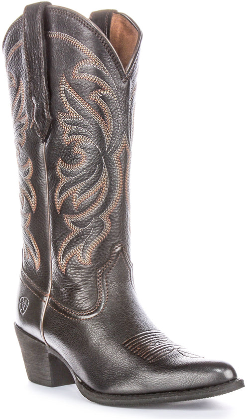 Ariat Heritage J Toe Cowboy Boot In Black For Women