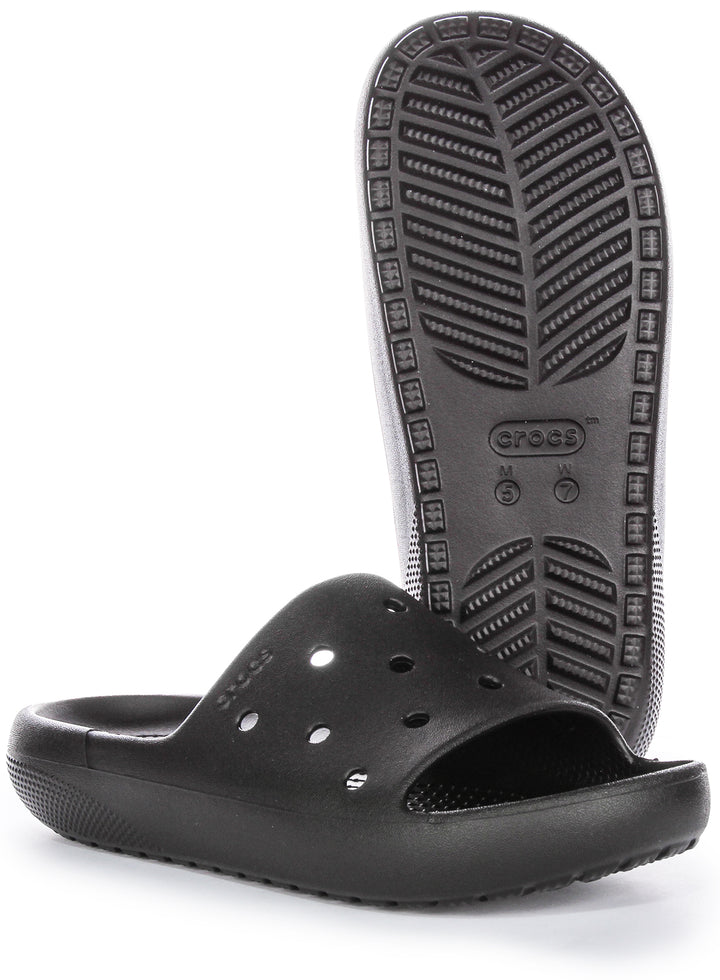 Sandales en caoutchouc profond Crocs Classic Slide 2 Bold Simplicity Fit Feel en noir
