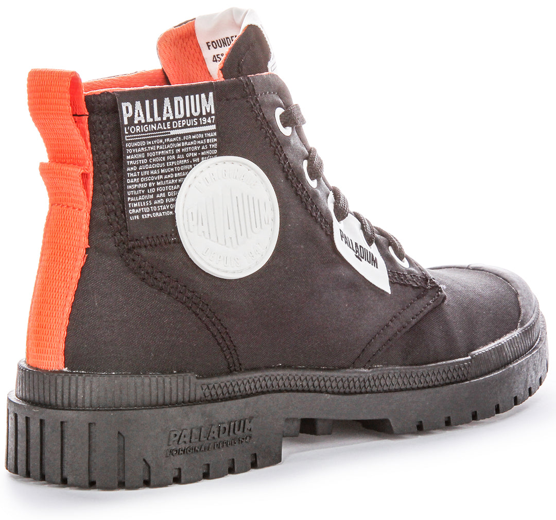 Palladium Sp20 Overlab Vegan Moleskine Mittelhochgeschnittene Stiefel aus Nylon in Schwarz