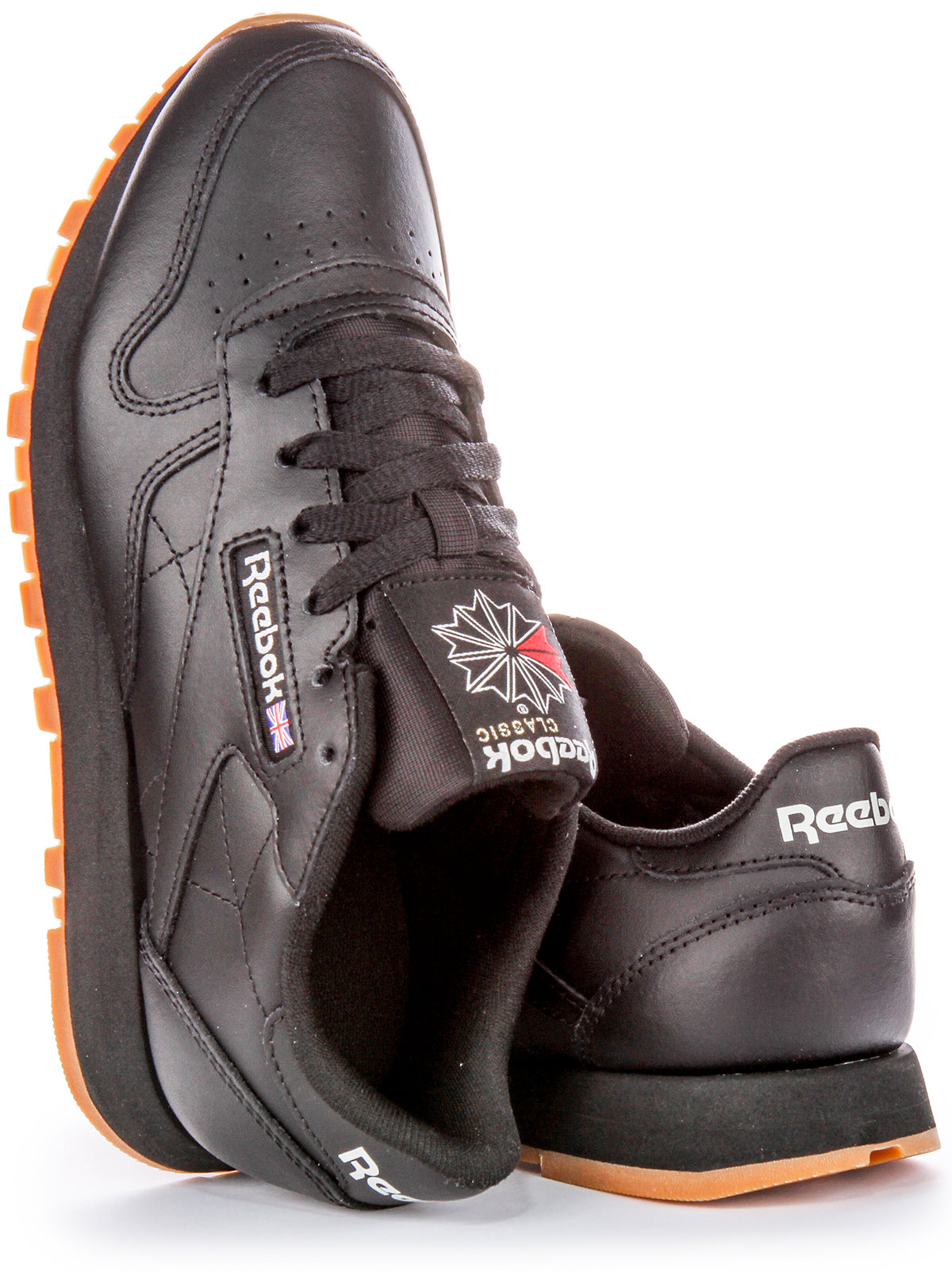 Reebok Classic Leather in Schwarz fur Damen Schnur Sneaker 4feetshoes