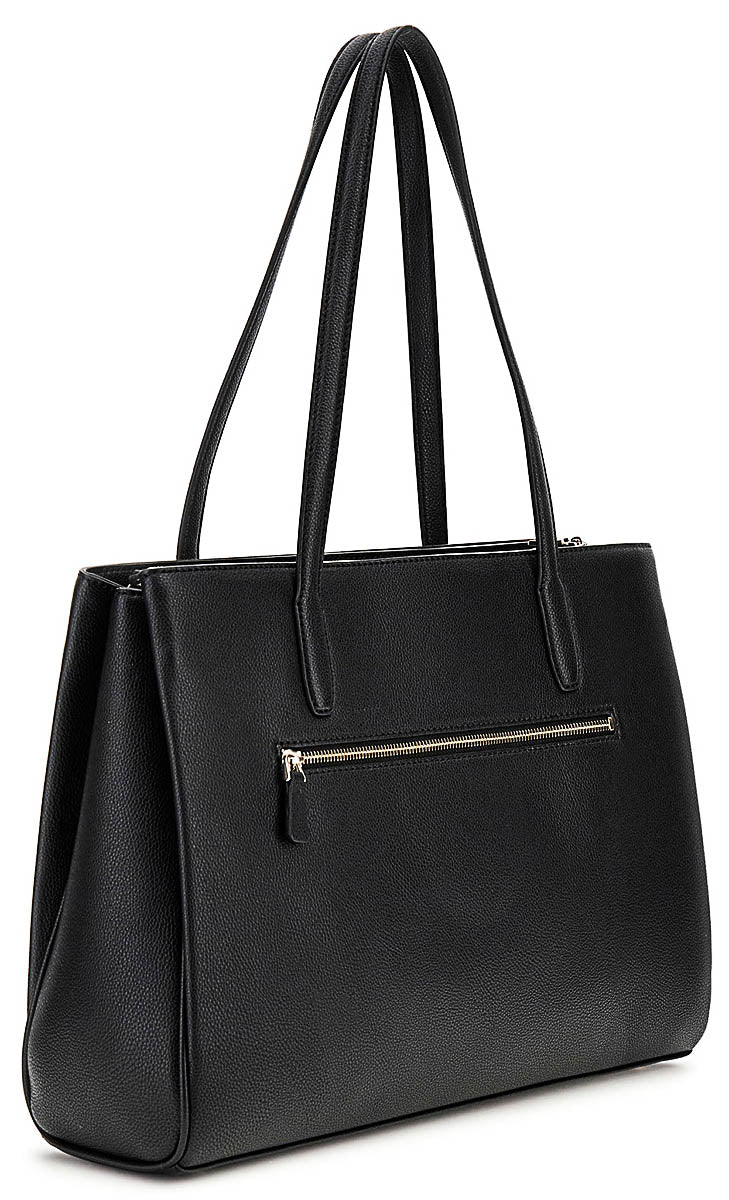 Guess Power Play Tech Charm Tote Borsa in ecopelle da donna Nero