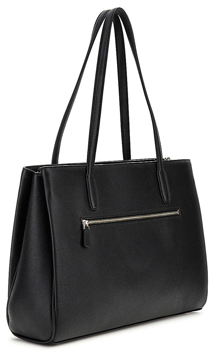 Guess Power Play Tech Charm Tote Borsa in ecopelle da donna Nero