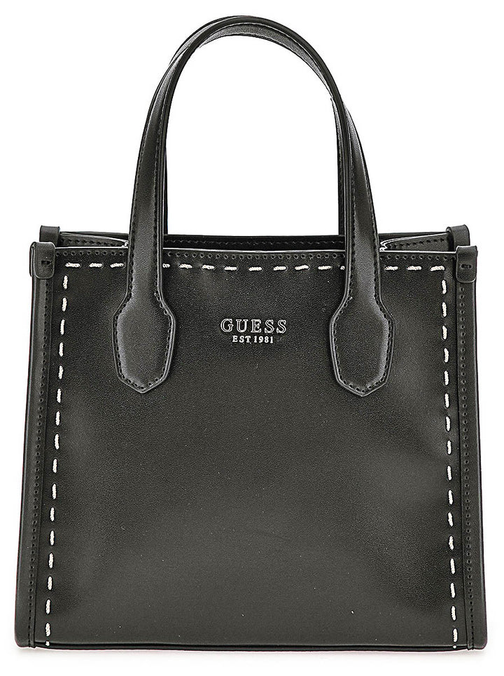 Guess Silvana Mini Tote In Black For Women