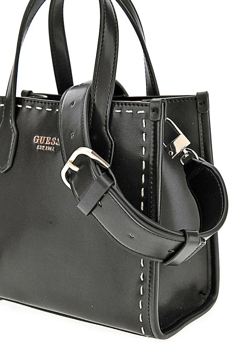 Guess Silvana Mini Tote In Black For Women