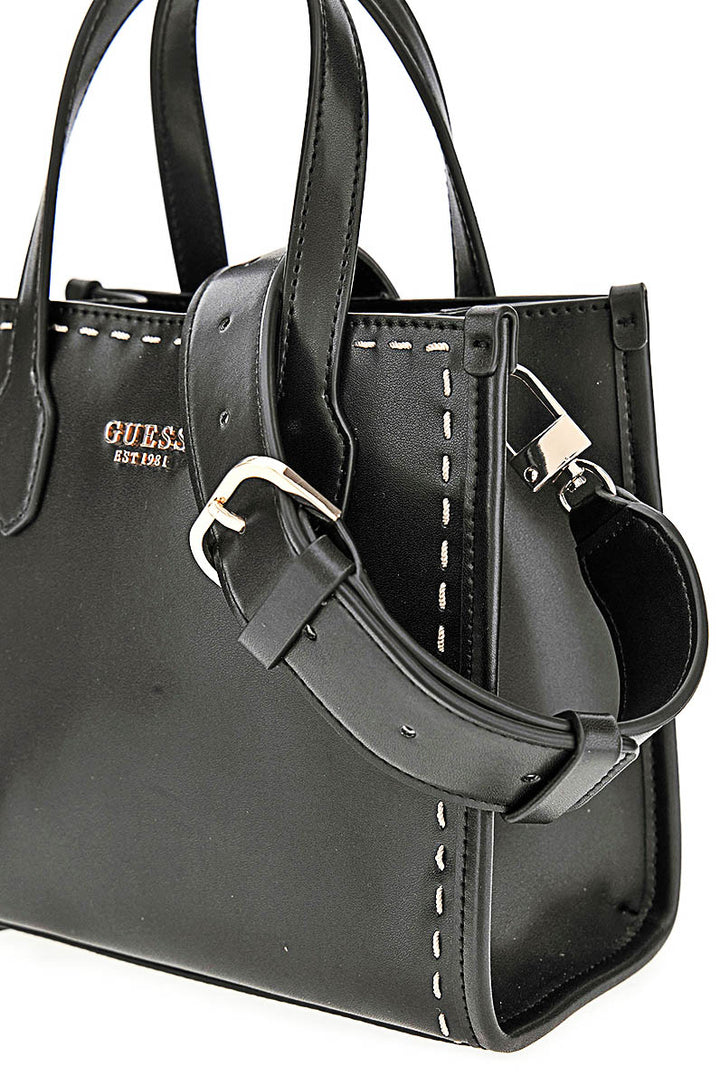 Guess Silvana Mini Tote In Black For Women