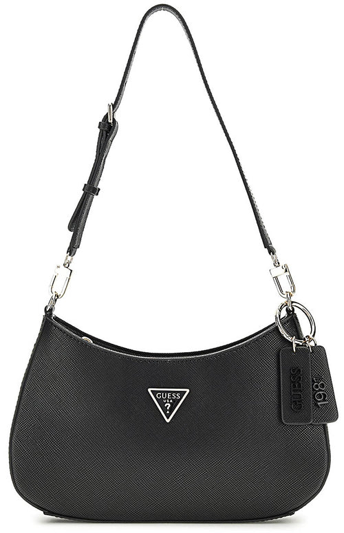 Guess Noelle Top Zip Shoulder Sac en similicuir pour femmes en noir