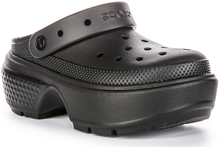 Crocs Stomp Clog Platform In Black