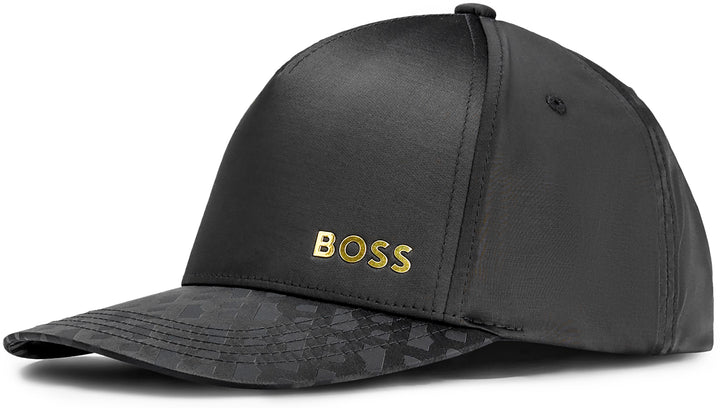 Boss Seville Be Metallic Logo In Black Gold