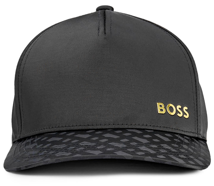 Boss Seville Be Metallic Logo In Black Gold