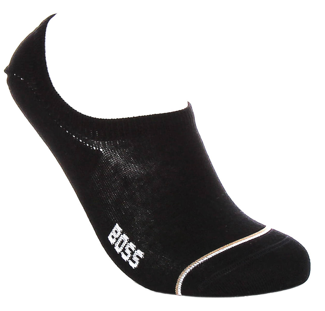 Boss 2 Pair Invisible Iconic Socks In Black For Men