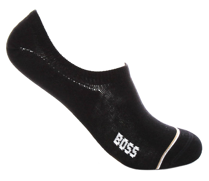 Boss 2 Pair Invisible Iconic Socks In Black For Men